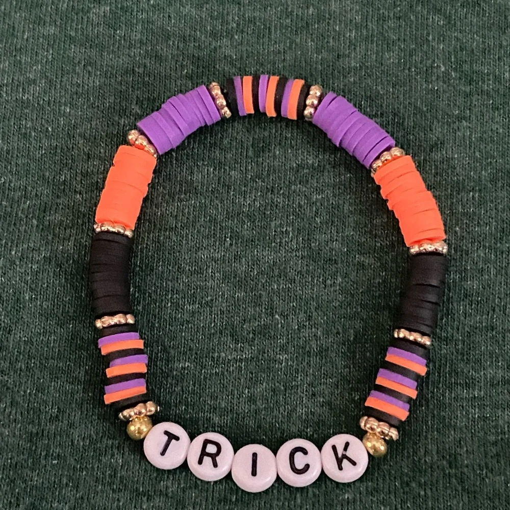 Halloween Stack Heishi Stretch Bracelets Trick or Treat